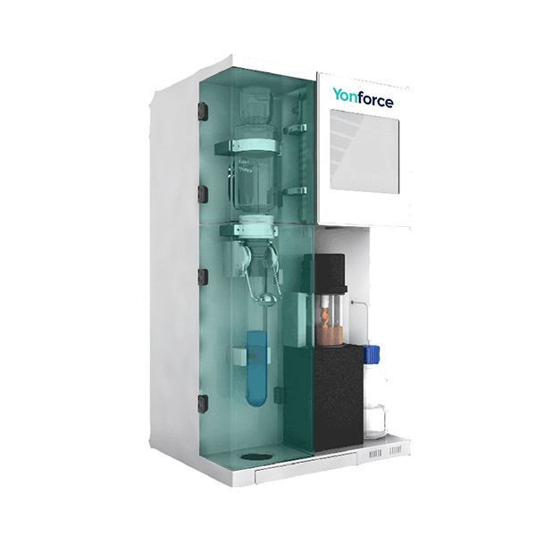 YFN-500S全自动凯氏定氮仪，自动稀释、加碱、蒸馏、粗细动态滴定、定氮管排空、结果计算和打印输出，新增小酸、硝态氮模块