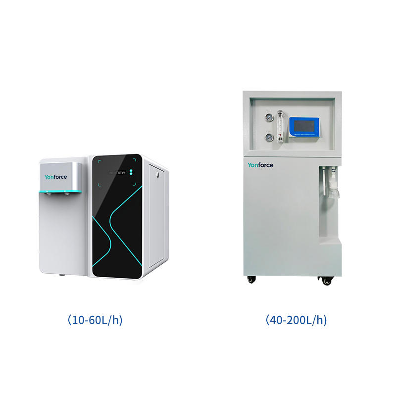  出水量10~200L/h超纯水机，实时显示RO电导率值、UP电阻率值，低TOC、低热源可选